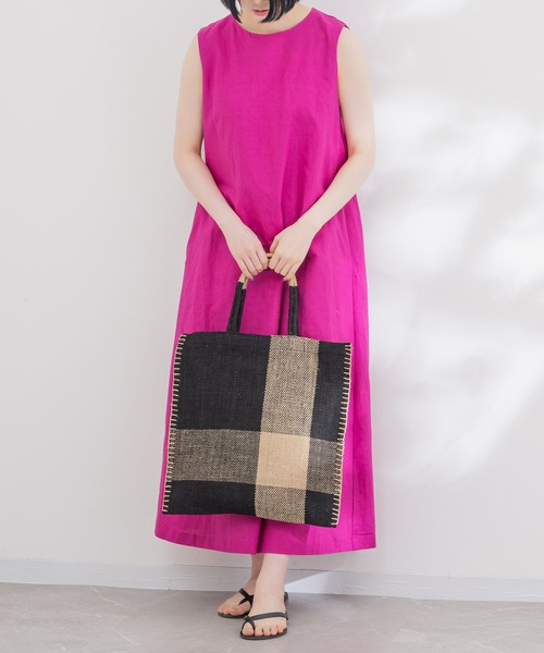 KATHARINE ROSS（キャサリンロス）の「【KATHARINE ROSS】TARANGO JUTE チェック/ストライプ（かごバッグ・レディース・ブラック/オレンジ/ライトブルー・MEDIUM）」の20枚目の写真