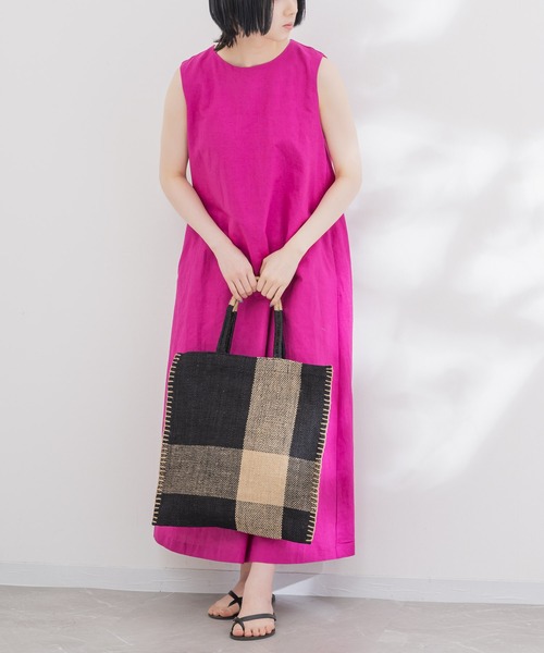 KATHARINE ROSS（キャサリンロス）の「【KATHARINE ROSS】TARANGO JUTE チェック/ストライプ（かごバッグ・レディース・ブラック/オレンジ/ライトブルー・MEDIUM）」の12枚目の写真