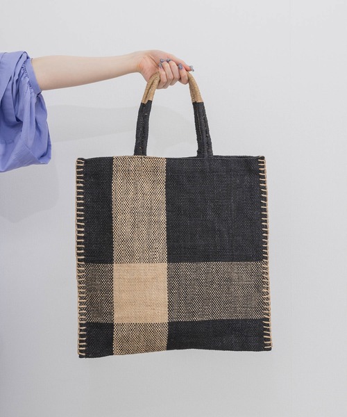 KATHARINE ROSS（キャサリンロス）の「【KATHARINE ROSS】TARANGO JUTE チェック/ストライプ（かごバッグ・レディース・ブラック/オレンジ/ライトブルー・MEDIUM）」の18枚目の写真