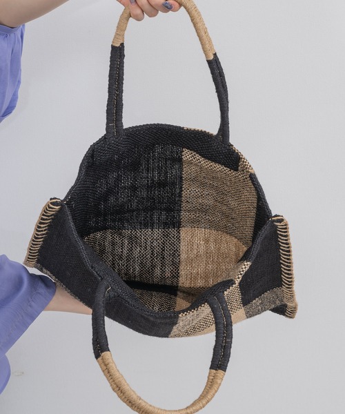 KATHARINE ROSS（キャサリンロス）の「【KATHARINE ROSS】TARANGO JUTE チェック/ストライプ（かごバッグ・レディース・ブラック/オレンジ/ライトブルー・MEDIUM）」の15枚目の写真