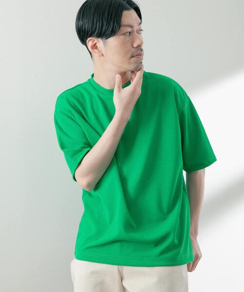 ITEMS URBANRESEARCH（アイテムズ アーバンリサーチ）の「『UR TECH ひやサラクール』 ライトポンチ トップス（Tシャツ/カットソー・メンズ・グリーン/ブラック/グレー系その他/オフホワイト/ブルー・LARGE/MEDIUM/SMALL/X-LARGE）」の5枚目の写真