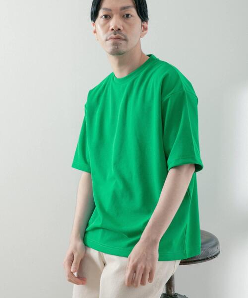 ITEMS URBANRESEARCH（アイテムズ アーバンリサーチ）の「『UR TECH ひやサラクール』 ライトポンチ トップス（Tシャツ/カットソー・メンズ・グリーン/ブラック/グレー系その他/オフホワイト/ブルー・LARGE/MEDIUM/SMALL/X-LARGE）」の20枚目の写真