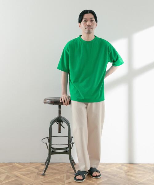 ITEMS URBANRESEARCH（アイテムズ アーバンリサーチ）の「『UR TECH ひやサラクール』 ライトポンチ トップス（Tシャツ/カットソー・メンズ・グリーン/ブラック/グレー系その他/オフホワイト/ブルー・LARGE/MEDIUM/SMALL/X-LARGE）」の17枚目の写真