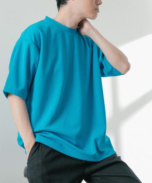 ITEMS URBANRESEARCH（アイテムズ アーバンリサーチ）の「『UR TECH ひやサラクール』 ライトポンチ トップス（Tシャツ/カットソー・メンズ・グリーン/ブラック/グレー系その他/オフホワイト/ブルー・LARGE/MEDIUM/SMALL/X-LARGE）」の12枚目の写真