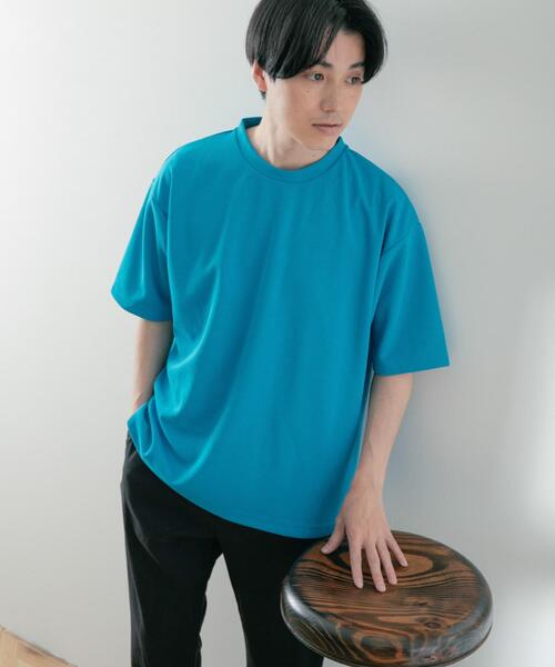 ITEMS URBANRESEARCH（アイテムズ アーバンリサーチ）の「『UR TECH ひやサラクール』 ライトポンチ トップス（Tシャツ/カットソー・メンズ・グリーン/ブラック/グレー系その他/オフホワイト/ブルー・LARGE/MEDIUM/SMALL/X-LARGE）」の11枚目の写真