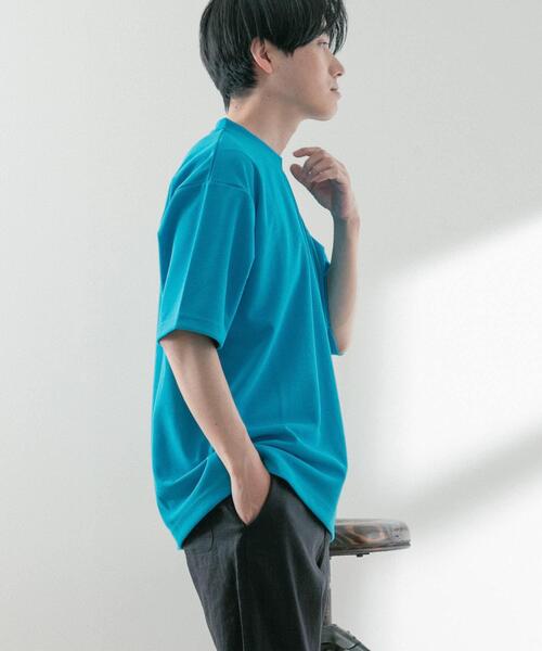 ITEMS URBANRESEARCH（アイテムズ アーバンリサーチ）の「『UR TECH ひやサラクール』 ライトポンチ トップス（Tシャツ/カットソー・メンズ・グリーン/ブラック/グレー系その他/オフホワイト/ブルー・LARGE/MEDIUM/SMALL/X-LARGE）」の10枚目の写真