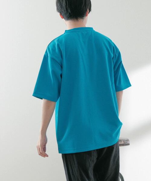 ITEMS URBANRESEARCH（アイテムズ アーバンリサーチ）の「『UR TECH ひやサラクール』 ライトポンチ トップス（Tシャツ/カットソー・メンズ・グリーン/ブラック/グレー系その他/オフホワイト/ブルー・LARGE/MEDIUM/SMALL/X-LARGE）」の9枚目の写真