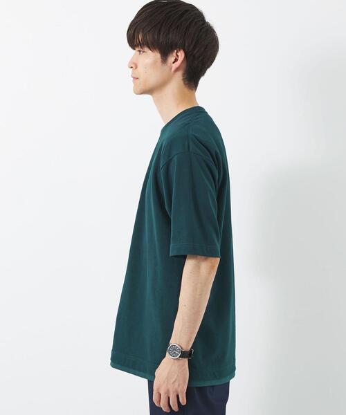 green label relaxing（グリーンレーベルリラクシング）の「フェイクレイヤード クルーネック Tシャツ（Tシャツ/カットソー・メンズ・ライトグレー/ダークグリーン/ネイビー・S/M/L/XL）」の10枚目の写真