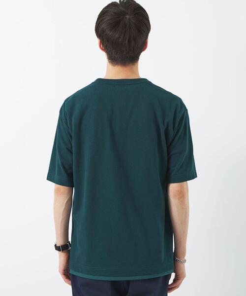 green label relaxing（グリーンレーベルリラクシング）の「フェイクレイヤード クルーネック Tシャツ（Tシャツ/カットソー・メンズ・ライトグレー/ダークグリーン/ネイビー・S/M/L/XL）」の12枚目の写真