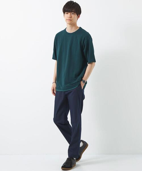 green label relaxing（グリーンレーベルリラクシング）の「フェイクレイヤード クルーネック Tシャツ（Tシャツ/カットソー・メンズ・ライトグレー/ダークグリーン/ネイビー・S/M/L/XL）」の14枚目の写真