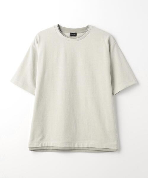 green label relaxing（グリーンレーベルリラクシング）の「フェイクレイヤード クルーネック Tシャツ（Tシャツ/カットソー・メンズ・ライトグレー/ダークグリーン/ネイビー・S/M/L/XL）」の16枚目の写真