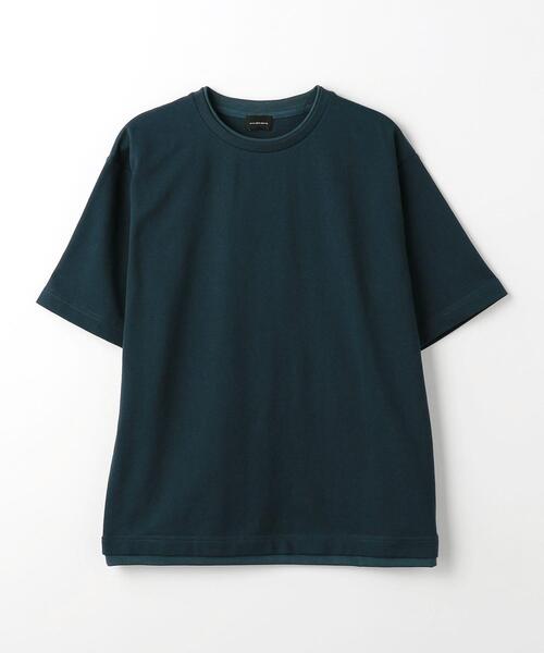 green label relaxing（グリーンレーベルリラクシング）の「フェイクレイヤード クルーネック Tシャツ（Tシャツ/カットソー・メンズ・ライトグレー/ダークグリーン/ネイビー・S/M/L/XL）」の13枚目の写真