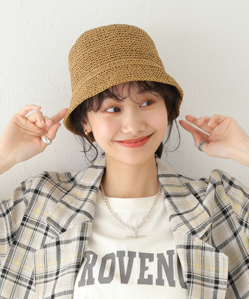 ペーパー細編みバケットハット