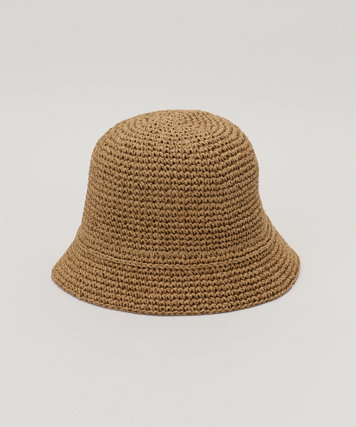 ペーパー細編みバケットハット