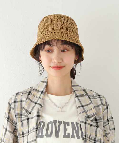 ペーパー細編みバケットハット