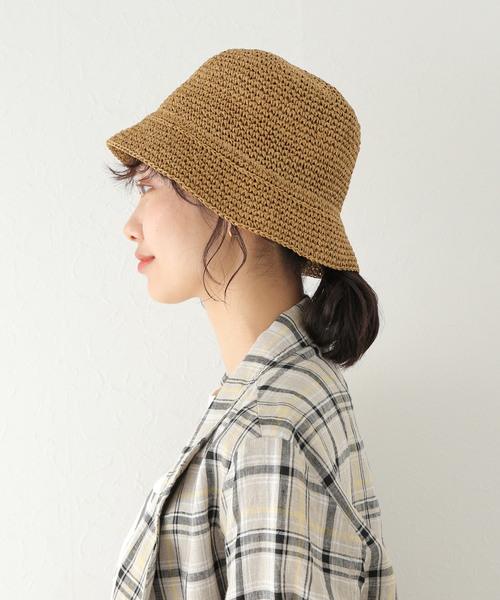 ペーパー細編みバケットハット