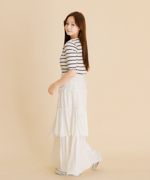 HEYUMM(ヘユム)の「ランダムティアードロングスカート(スカート・レディース・オフホワイト/カーキ/ブラック・SMALL/MEDIUM)」の8枚目の写真