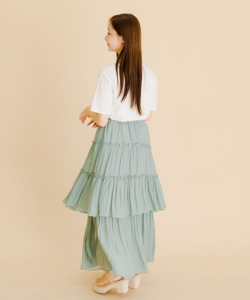 HEYUMM(ヘユム)の「ランダムティアードロングスカート(スカート・レディース・オフホワイト/カーキ/ブラック・SMALL/MEDIUM)」の17枚目の写真