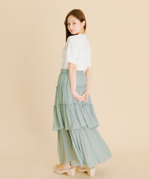 HEYUMM(ヘユム)の「ランダムティアードロングスカート(スカート・レディース・オフホワイト/カーキ/ブラック・SMALL/MEDIUM)」の18枚目の写真