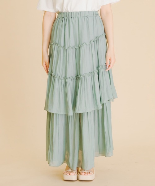 HEYUMM(ヘユム)の「ランダムティアードロングスカート(スカート・レディース・オフホワイト/カーキ/ブラック・SMALL/MEDIUM)」の19枚目の写真