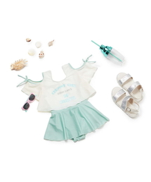 a.v.v（アーヴェヴェ）の「[110-130]肩あきセパレート風ワンピース水着（水着・キッズ）」