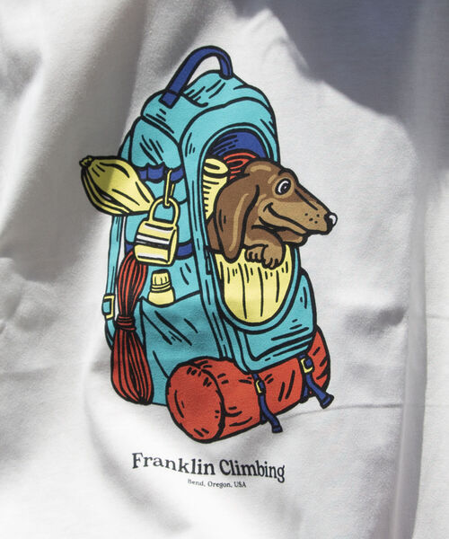 Franklin Climbing（フランクリンクライミング）の「【Franklin Climbing】バックパック&ドッググラフィックテックTシャツ（Tシャツ/カットソー・メンズ・ライトパープル/オフホワイト/チャコールグレー・M/L）」の21枚目の写真