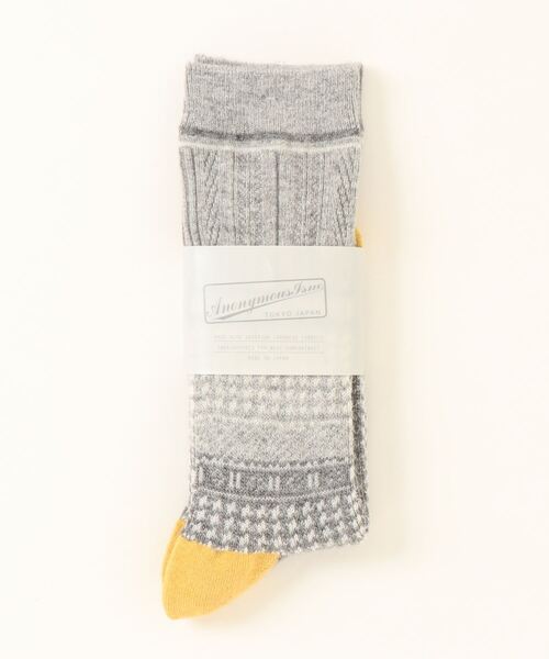 ANONYMOUSISM（アノニマスイズム）の「AnonymousIsm　ハウンドトゥースJQクルー（ソックス/靴下・メンズ・グレー/チャコール/ネイビー/ベージュ・25cm～27cm）」の14枚目の写真