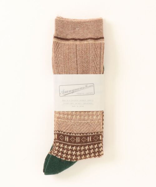 ANONYMOUSISM（アノニマスイズム）の「AnonymousIsm　ハウンドトゥースJQクルー（ソックス/靴下・メンズ・グレー/チャコール/ネイビー/ベージュ・25cm～27cm）」の16枚目の写真