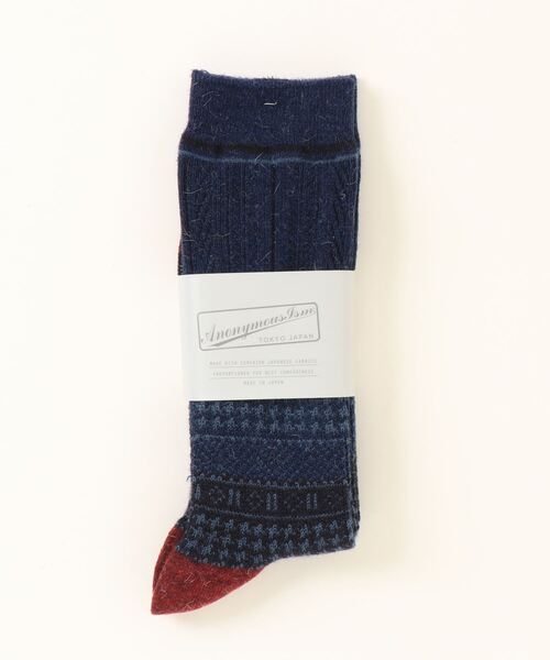 ANONYMOUSISM（アノニマスイズム）の「AnonymousIsm　ハウンドトゥースJQクルー（ソックス/靴下・メンズ・グレー/チャコール/ネイビー/ベージュ・25cm～27cm）」の17枚目の写真