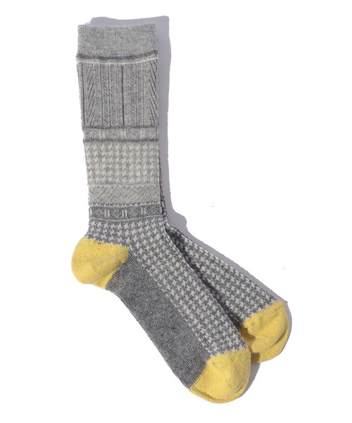 ANONYMOUSISM（アノニマスイズム）の「AnonymousIsm　ハウンドトゥースJQクルー（ソックス/靴下・メンズ・グレー/チャコール/ネイビー/ベージュ・25cm～27cm）」の6枚目の写真