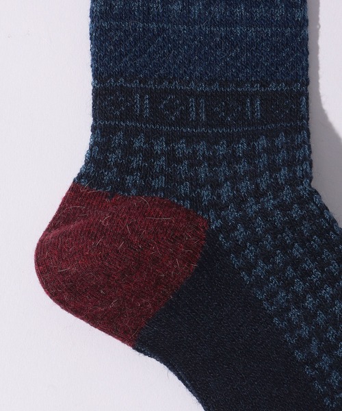 ANONYMOUSISM（アノニマスイズム）の「AnonymousIsm　ハウンドトゥースJQクルー（ソックス/靴下・メンズ・グレー/チャコール/ネイビー/ベージュ・25cm～27cm）」の11枚目の写真