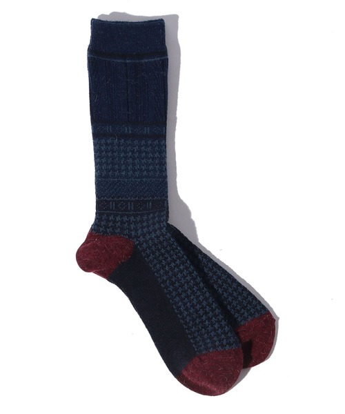 ANONYMOUSISM（アノニマスイズム）の「AnonymousIsm　ハウンドトゥースJQクルー（ソックス/靴下・メンズ・グレー/チャコール/ネイビー/ベージュ・25cm～27cm）」の9枚目の写真