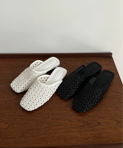 Olu.（オルドット）の「メッシュミュール（スリッポン・レディース・ホワイト/ブラック・37/39/35）」の5枚目の写真