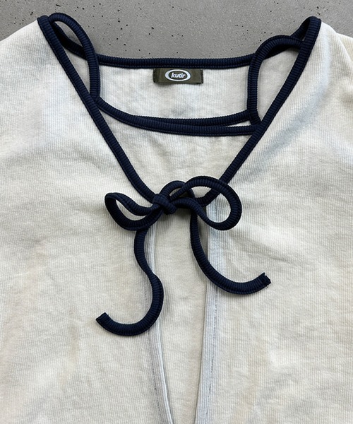 kutir（クティール）の「配色リボンキャミカーデ（カーディガン/ボレロ・レディース・杢グレー/アイボリー/ブラック・FREE）」の20枚目の写真