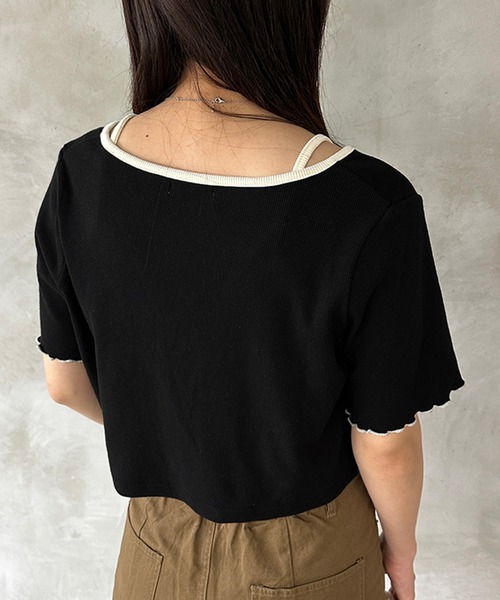 kutir（クティール）の「配色リボンキャミカーデ（カーディガン/ボレロ・レディース・杢グレー/アイボリー/ブラック・FREE）」の22枚目の写真