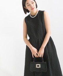 ノースリーブふくれジャガードワンピース