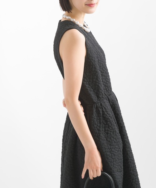 PICCIN（ピッチン）の「ノースリーブふくれジャガードワンピース（ワンピース・レディース・ブラック・S/M）」の22枚目の写真