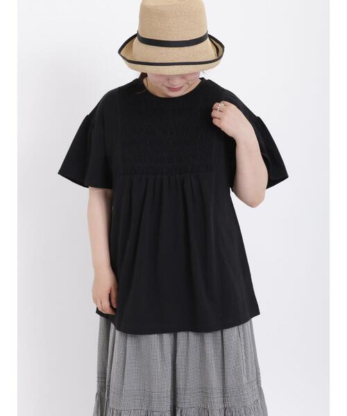 Samansa Mos2（サマンサ モスモス）の「スモッキング刺繍Tシャツ（Tシャツ/カットソー・レディース・ブラック/オフホワイト/ミント/モカ・F）」の18枚目の写真
