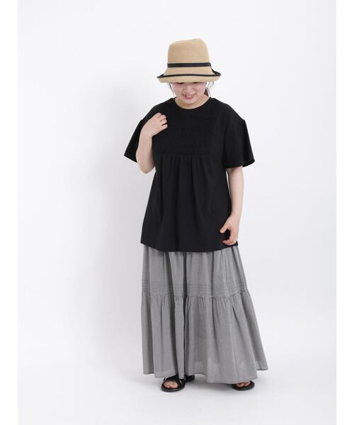 Samansa Mos2（サマンサ モスモス）の「スモッキング刺繍Tシャツ（Tシャツ/カットソー・レディース・ブラック/オフホワイト/ミント/モカ・F）」の20枚目の写真