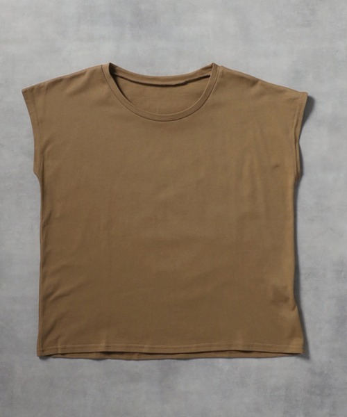 Bonjour Sagan(ボンジュールサガン)の「USAコットンフレンチスリーブTシャツ(Tシャツ/カットソー・レディース・チャコールグレー/キャメル/アイボリー・FREE)」の21枚目の写真