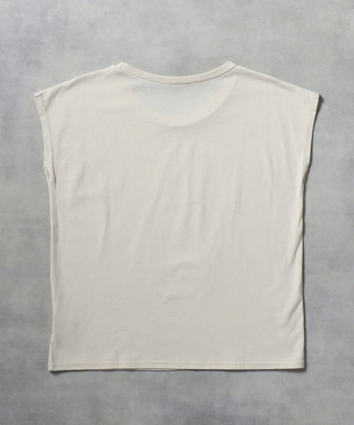 Bonjour Sagan(ボンジュールサガン)の「USAコットンフレンチスリーブTシャツ(Tシャツ/カットソー・レディース・チャコールグレー/キャメル/アイボリー・FREE)」の13枚目の写真
