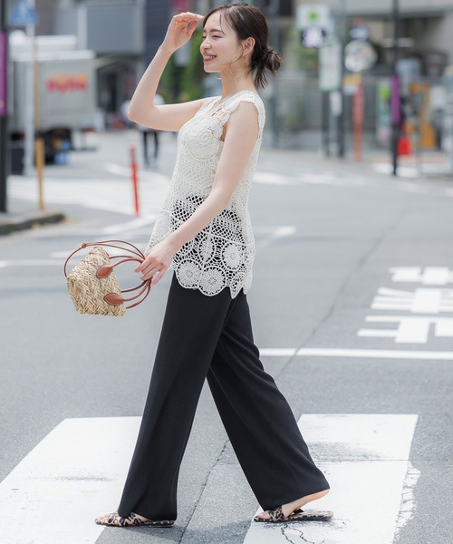 coca(coca)(コカ)の「ふくれジャカードイージーパンツ(その他パンツ・レディース・ブラック/ベージュ/ピンク/カーキ・M/L)」の13枚目の写真