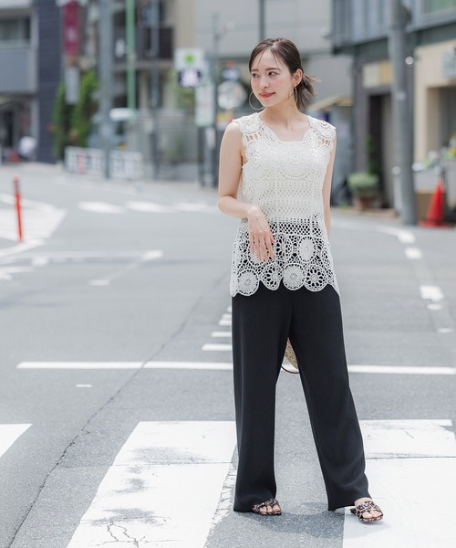 coca(coca)(コカ)の「ふくれジャカードイージーパンツ(その他パンツ・レディース・ブラック/ベージュ/ピンク/カーキ・M/L)」の14枚目の写真