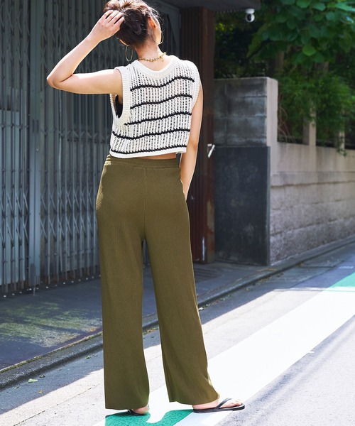 coca(coca)(コカ)の「ふくれジャカードイージーパンツ(その他パンツ・レディース・ブラック/ベージュ/ピンク/カーキ・M/L)」の18枚目の写真
