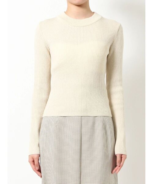 RESEXXY（リゼクシー）の「クルーネックリブニットトップス（ニット/セーター・レディース・ブラック/グレー/アイボリー・FREE）」の5枚目の写真