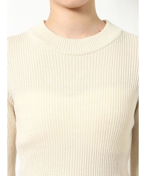 RESEXXY（リゼクシー）の「クルーネックリブニットトップス（ニット/セーター・レディース・ブラック/グレー/アイボリー・FREE）」の12枚目の写真