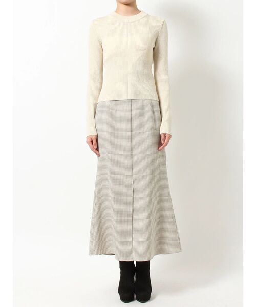 RESEXXY（リゼクシー）の「クルーネックリブニットトップス（ニット/セーター・レディース・ブラック/グレー/アイボリー・FREE）」の6枚目の写真