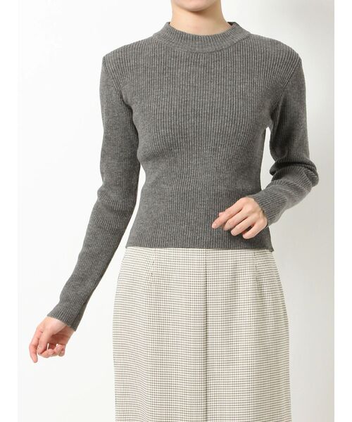 RESEXXY（リゼクシー）の「クルーネックリブニットトップス（ニット/セーター・レディース・ブラック/グレー/アイボリー・FREE）」の13枚目の写真