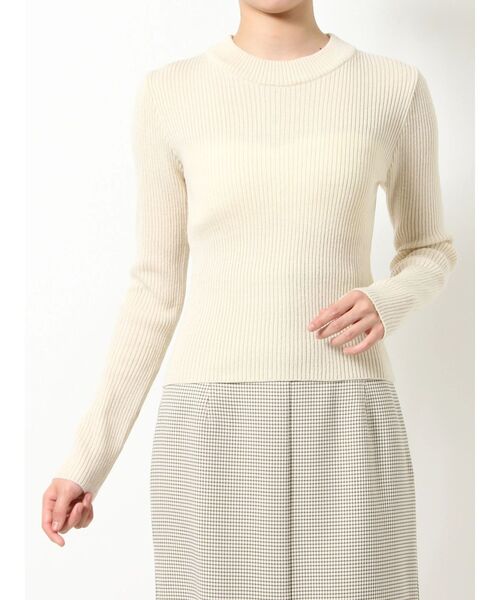 RESEXXY（リゼクシー）の「クルーネックリブニットトップス（ニット/セーター・レディース・ブラック/グレー/アイボリー・FREE）」の7枚目の写真