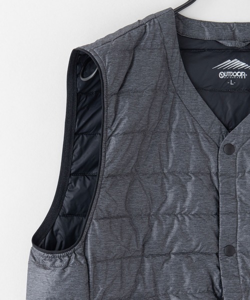 OUTDOOR PRODUCTS（アウトドアプロダクツ）の「【OUTDOOR PRODUCTS/アウトドアプロダクツ】インナーダウンベスト　洗濯可能　撥水　抗菌　防臭　静電防止　防風　透湿機能　パッカブル仕様（ダウンベスト・メンズ・チャコールグレー/ブラック・LARGE/MEDIUM/X-LARGE）」の9枚目の写真